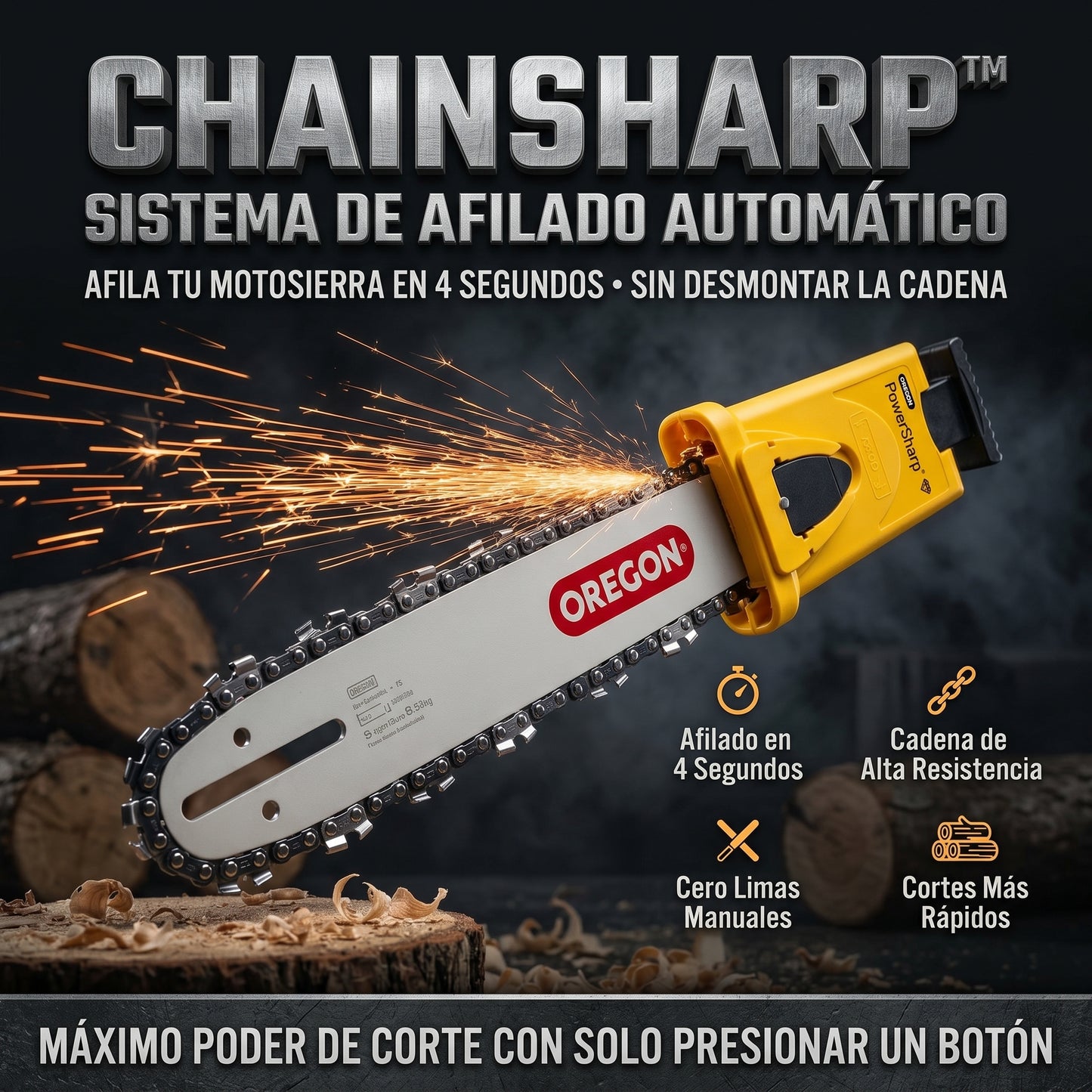 ChainSharp™ Afila la cadena de tu motosierra