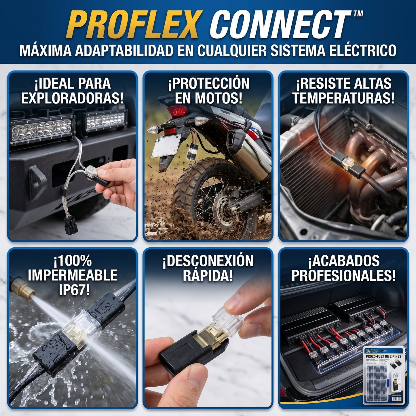 PROFLEX CONNECT™ Conector de cable automotriz x 60 pcs