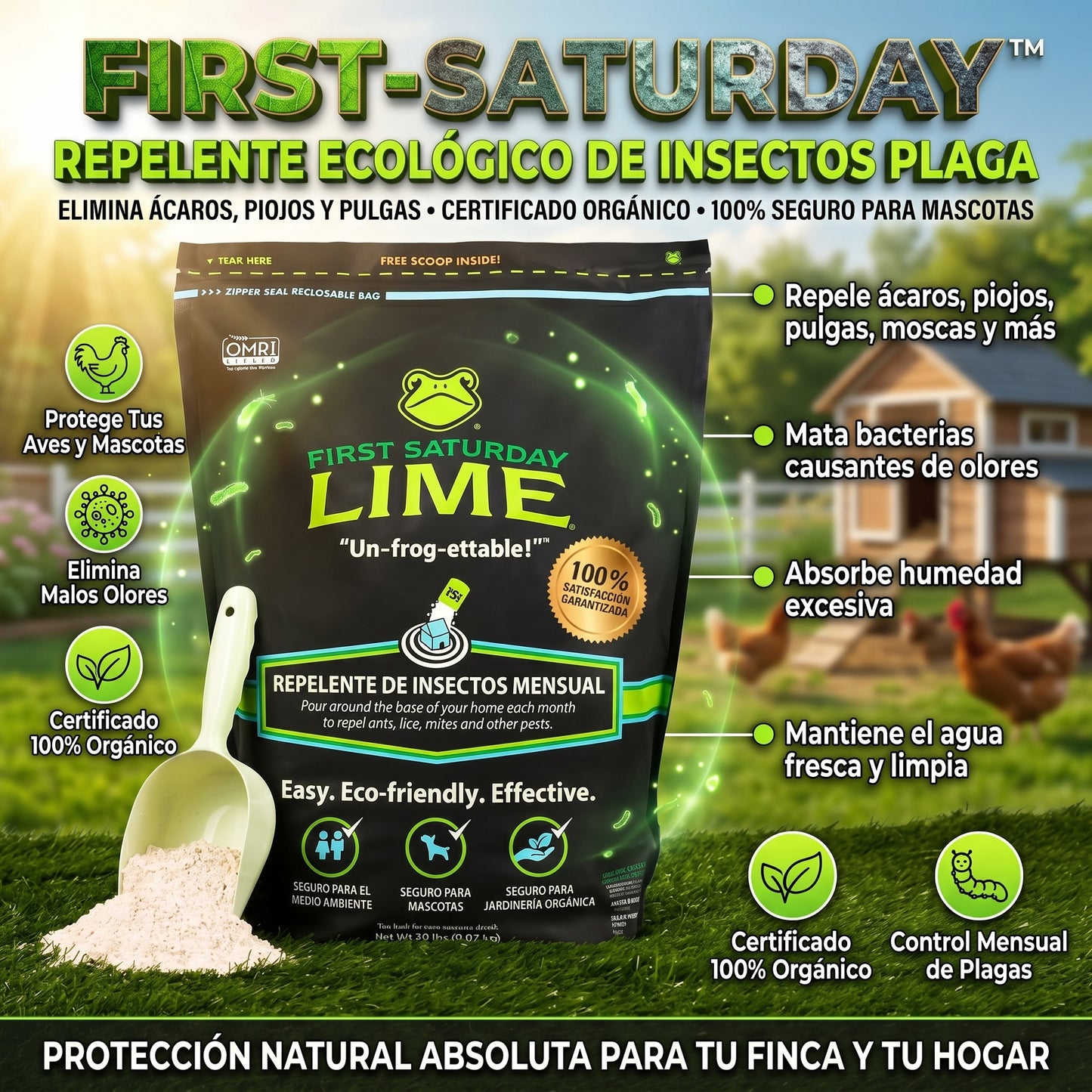 First Saturday Lime barrera de protección contra plagas