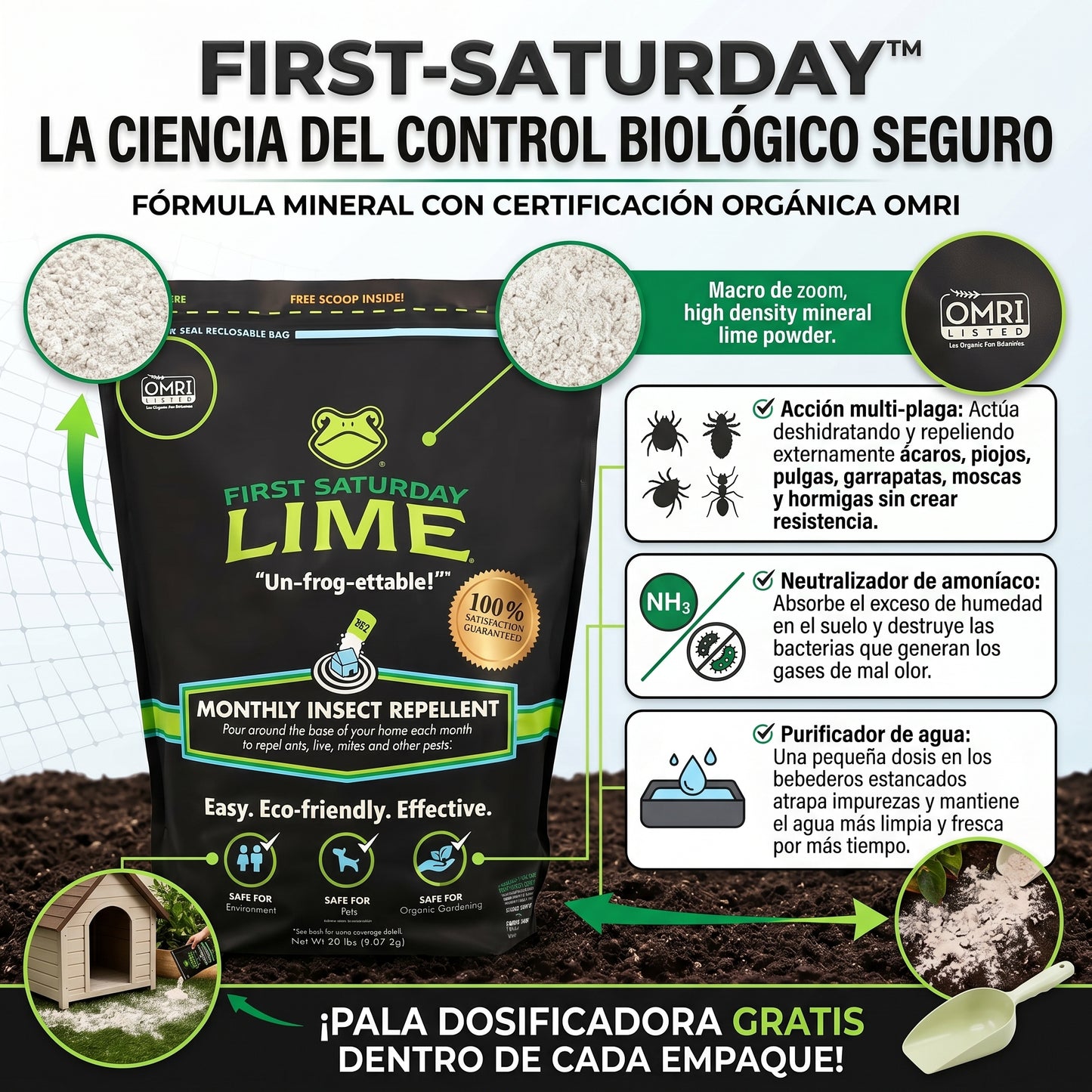 First Saturday Lime barrera de protección contra plagas