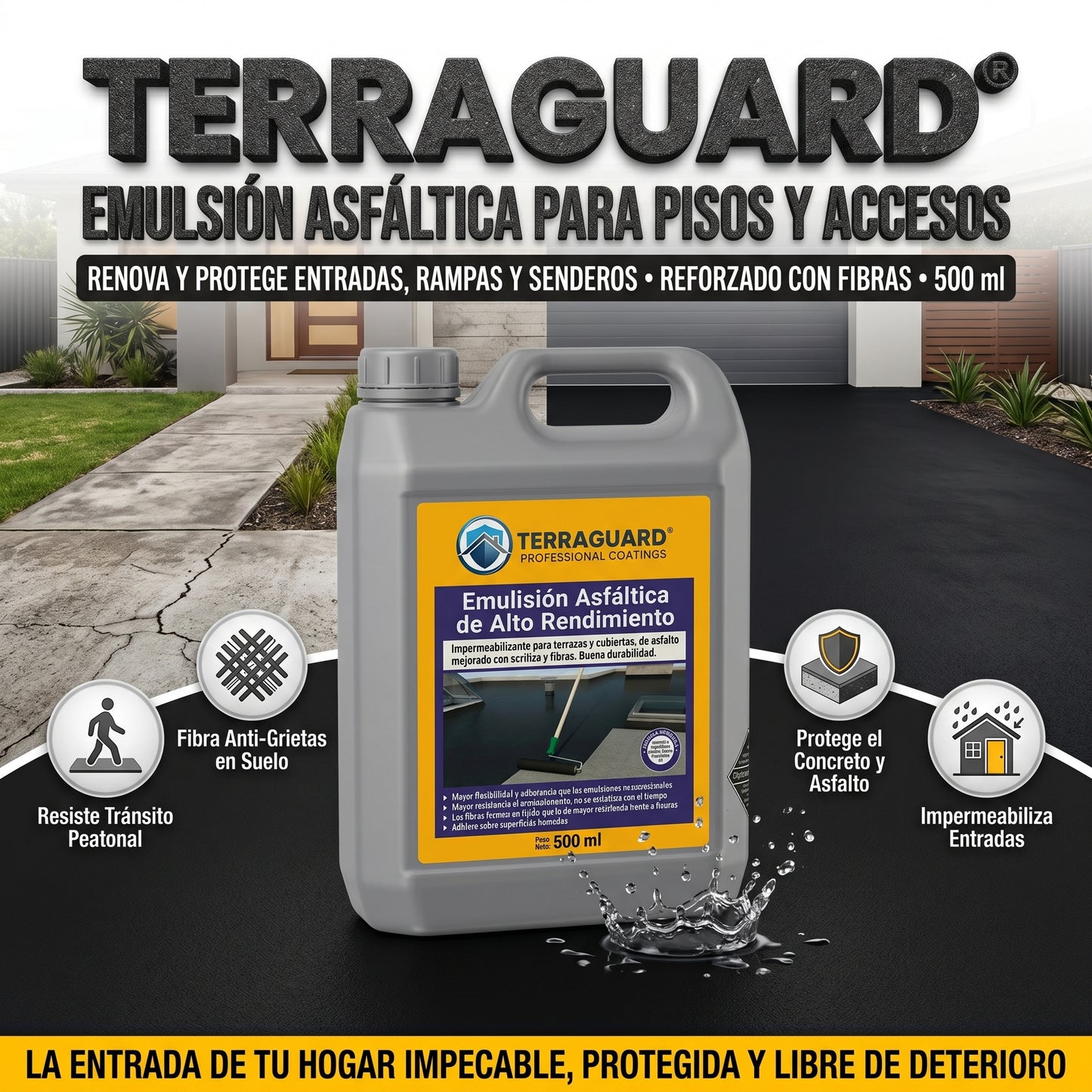 Terraguard Emulsion asfaltica de Alto Rendimiento - 500ml