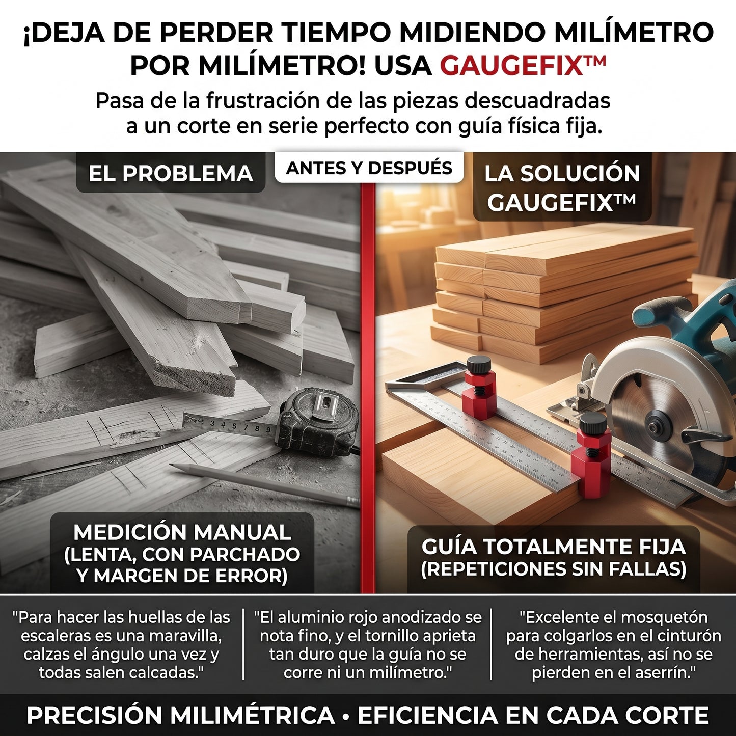 GaugeFix™ Juego de Perillas y Topes de Guía Hexagonales X2