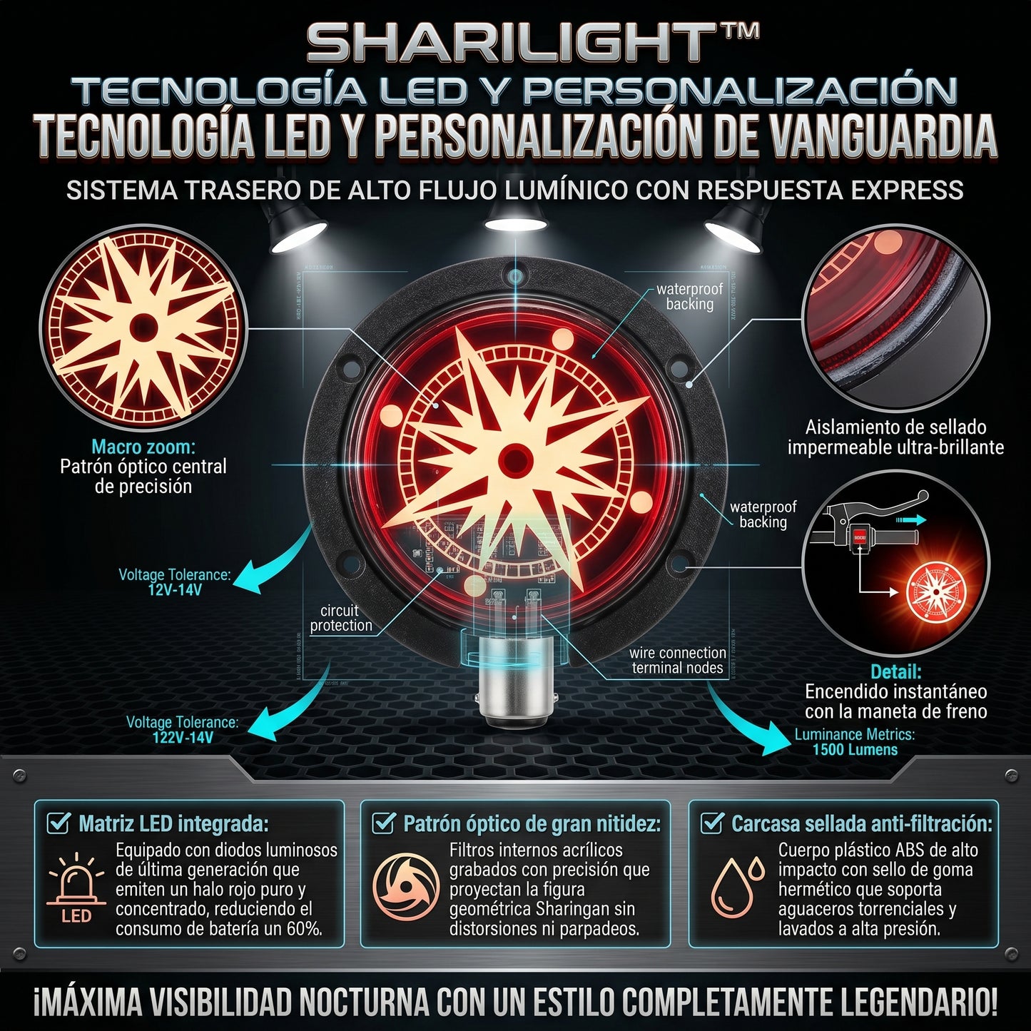 ShariLight™ Luz de Freno Trasera LED Modificada