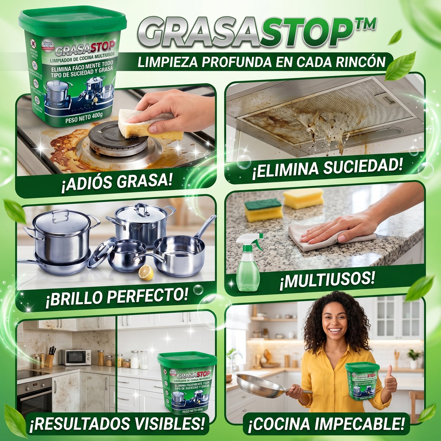 GRASASTOP™ Limpiador multiusos de cocina concentrado