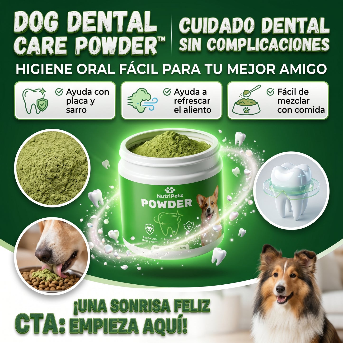 Dog Dental Care Powder™ cuidado dental para perros