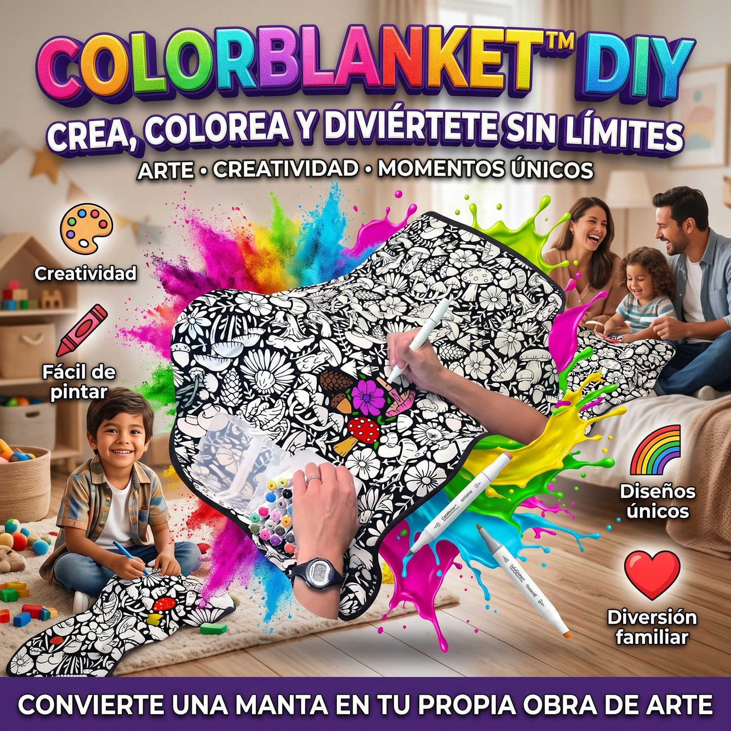 ColorBlanket™ DIY Manta Para Colorear
