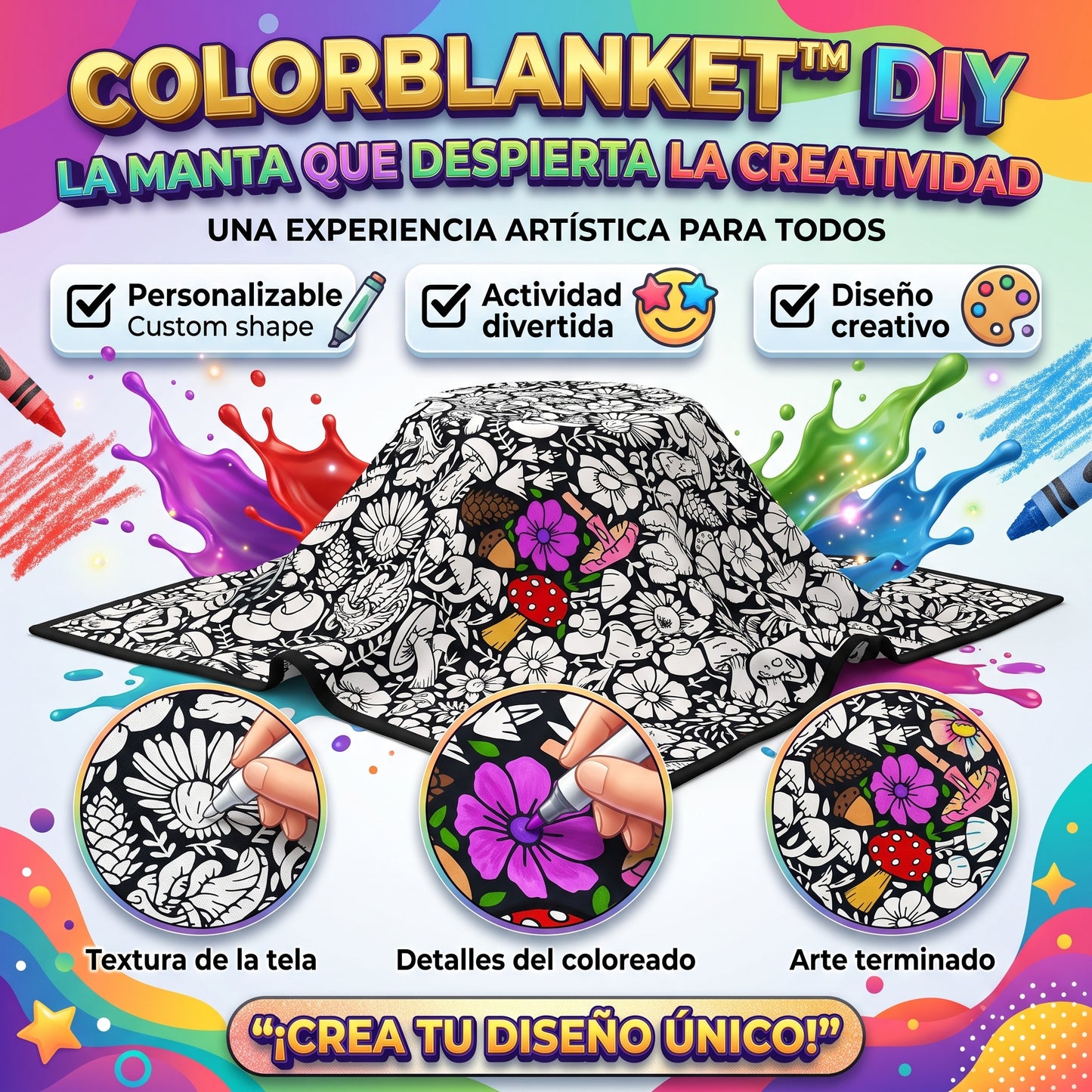 ColorBlanket™ DIY Manta Para Colorear