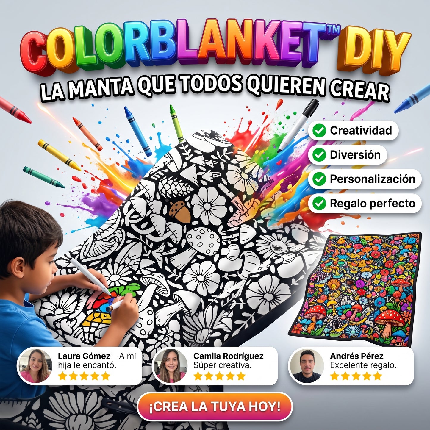 ColorBlanket™ DIY Manta Para Colorear