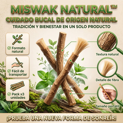 Miswak Natural™ Pack x3 cepillo dental natural tradicional