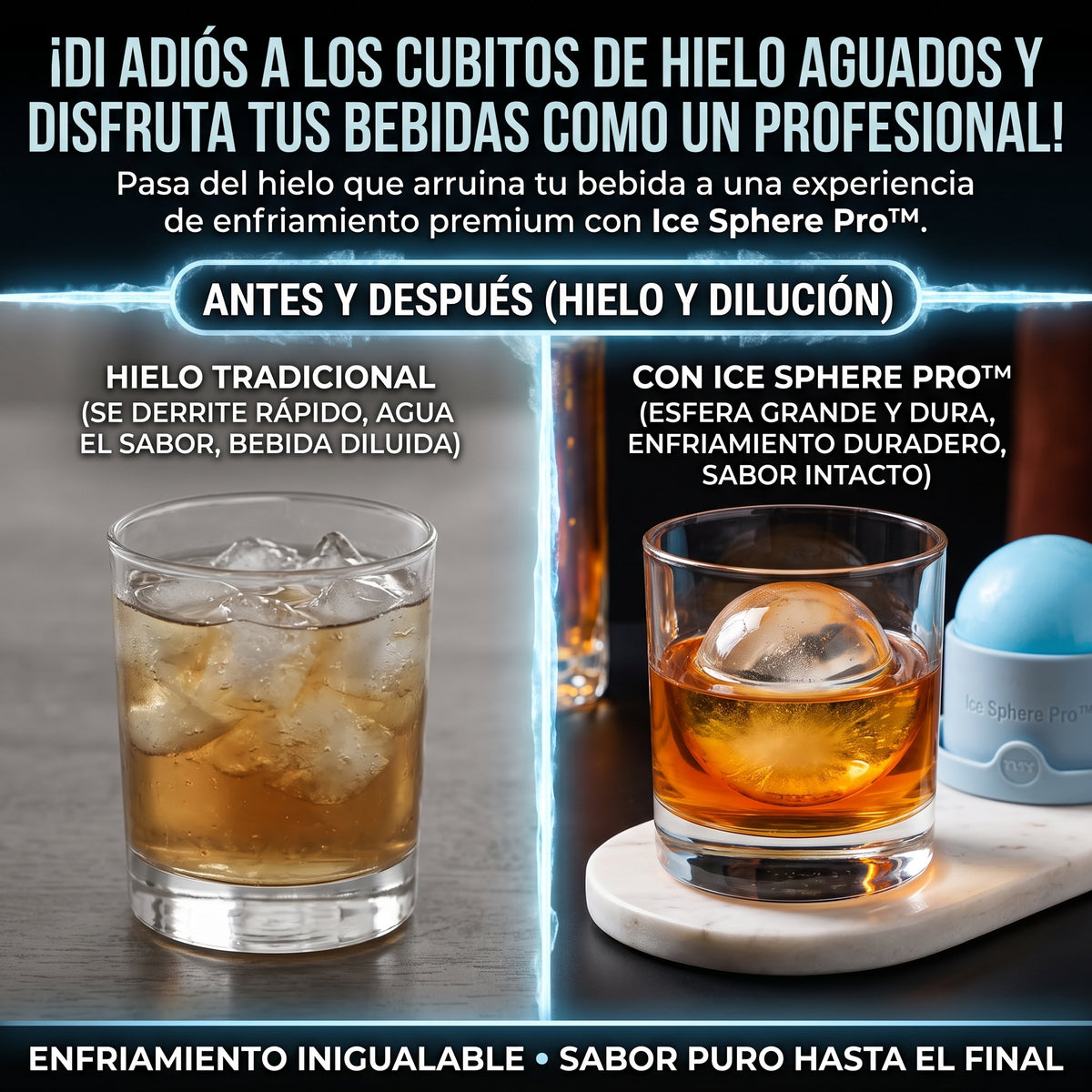 ICE SPHERE PRO™ Moldes de Esferas de Hielo de Silicona x 2und
