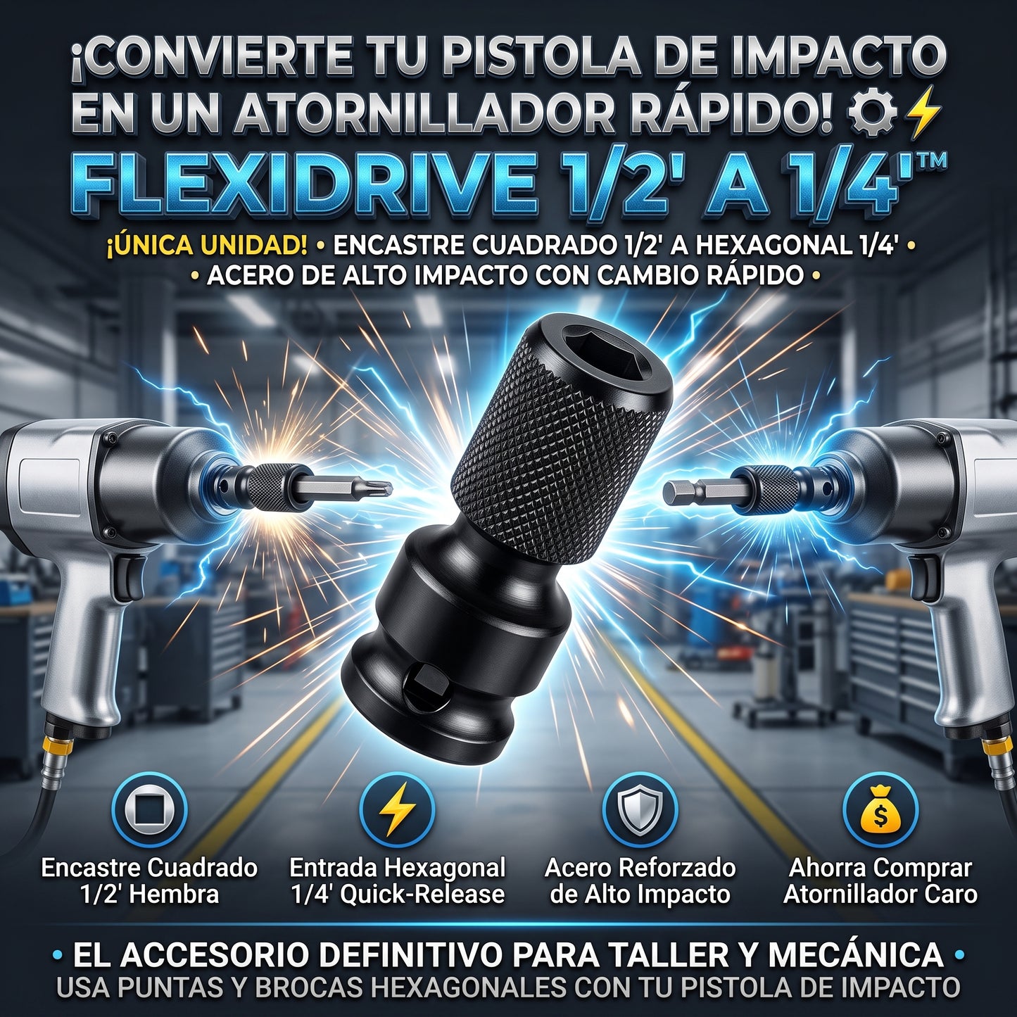 FlexiDrive™ Adaptador de Taladro de Impacto 2x1