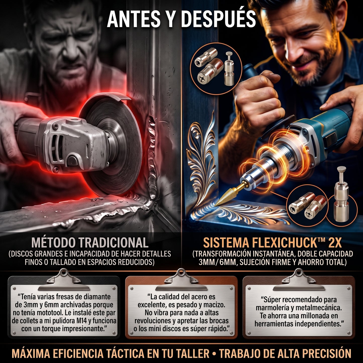 FlexiChuck™ Adaptador de Reacondicionamiento Mandril 2x1