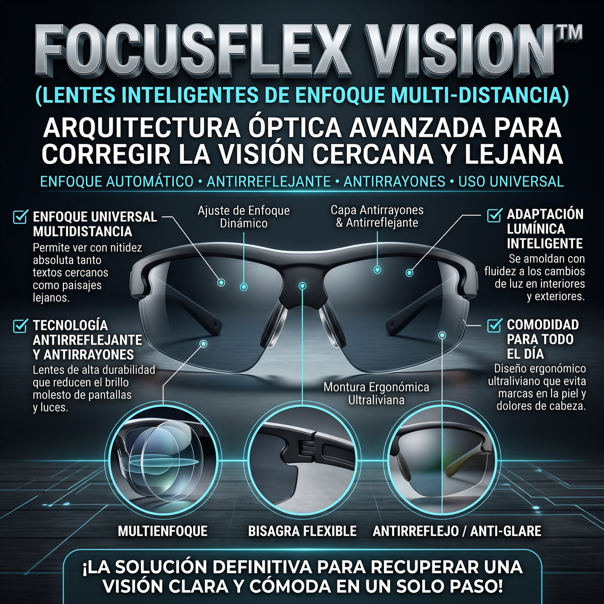FOCUSFLEX VISION™ Lentes Ajustables de Visión Progresiva