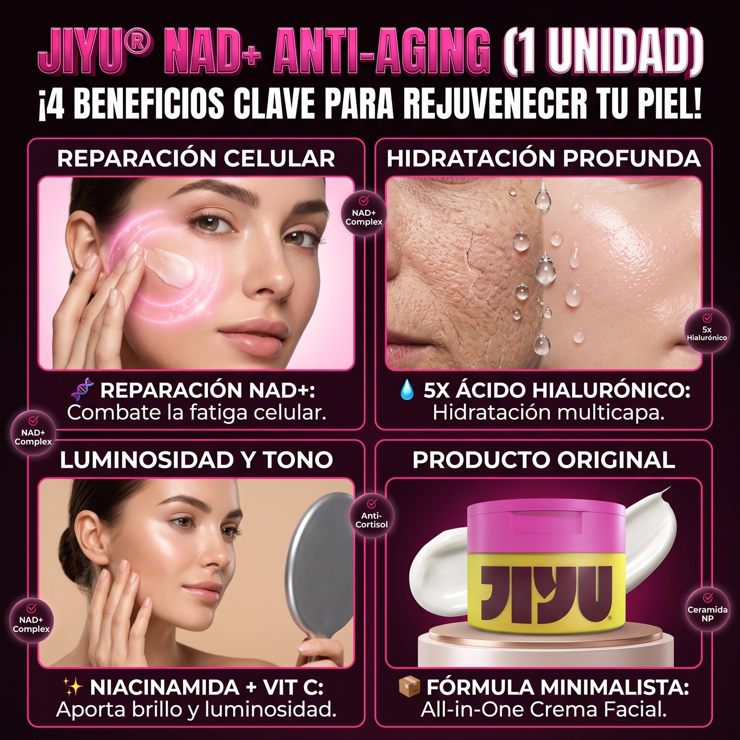 JIYU® Crema Hidratante Antienvejecimiento