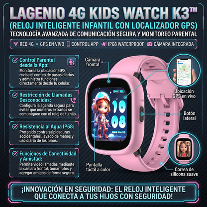 LAGENIO K3 PRO™ Smartwatch 4G con GPS para Niños