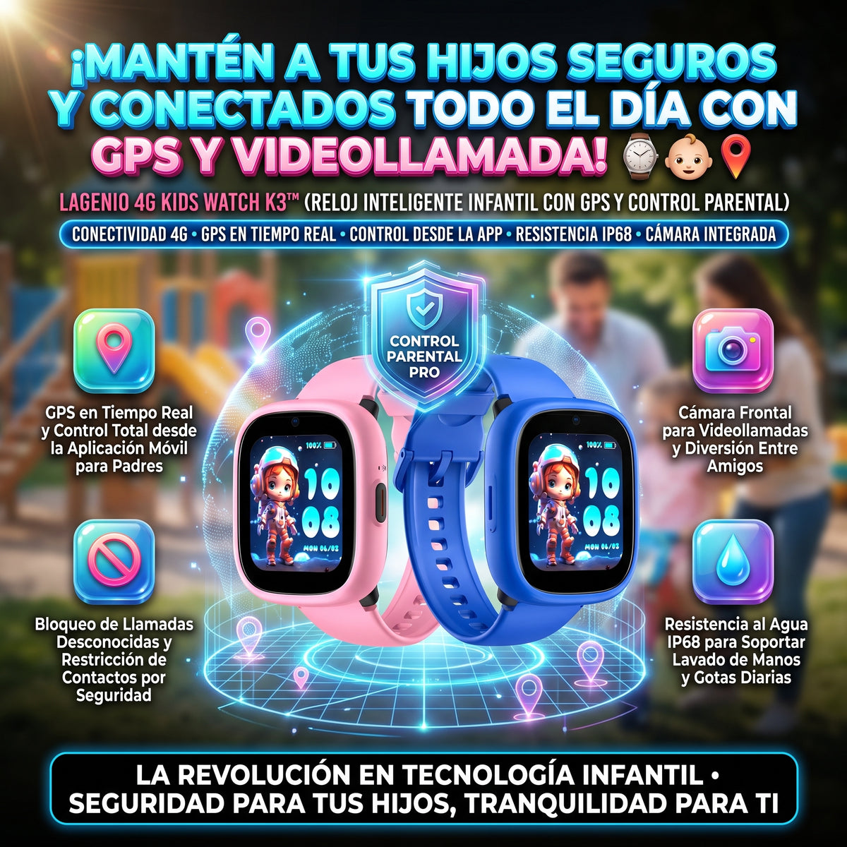 LAGENIO K3 PRO™ Smartwatch 4G con GPS para Niños