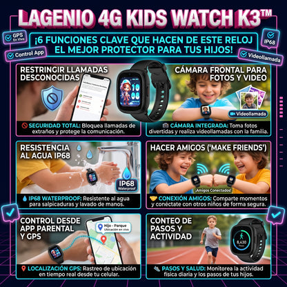 LAGENIO K3 PRO™ Smartwatch 4G con GPS para Niños