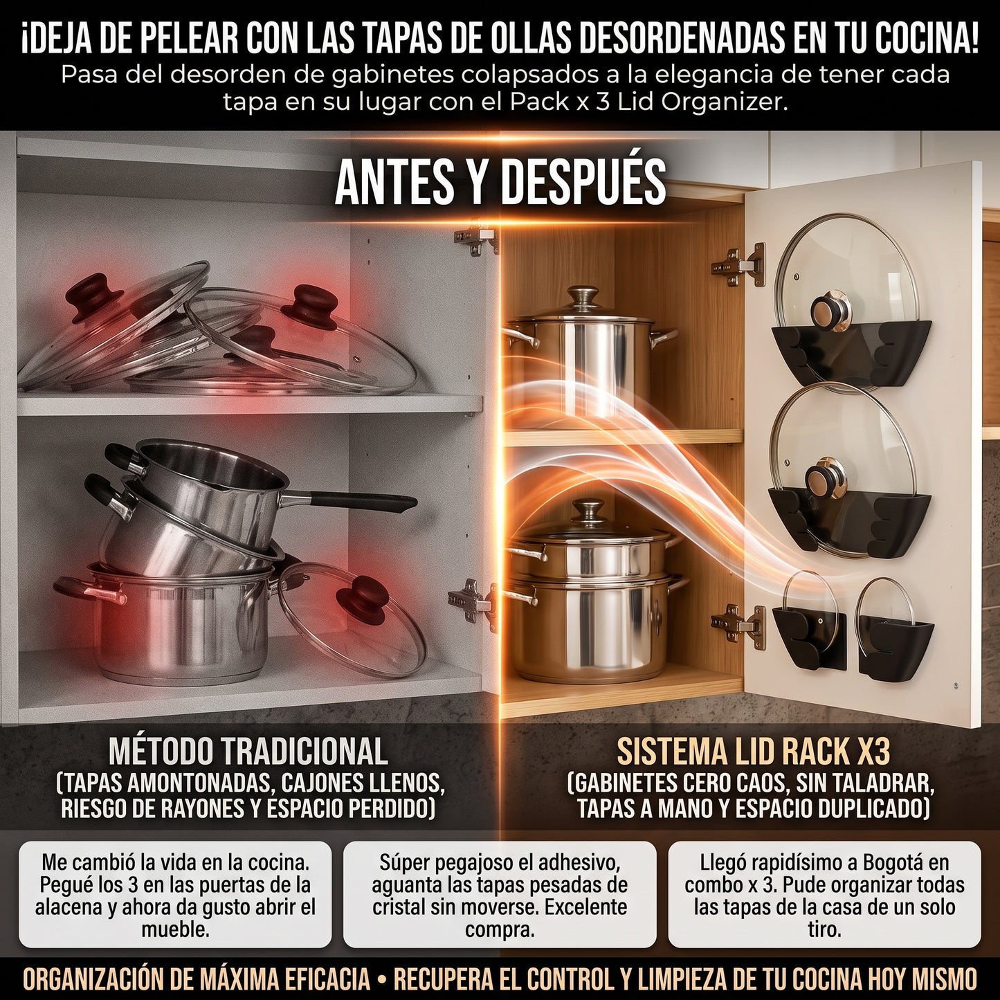Organizer Rack™ Organizador de Tapas de cocina
