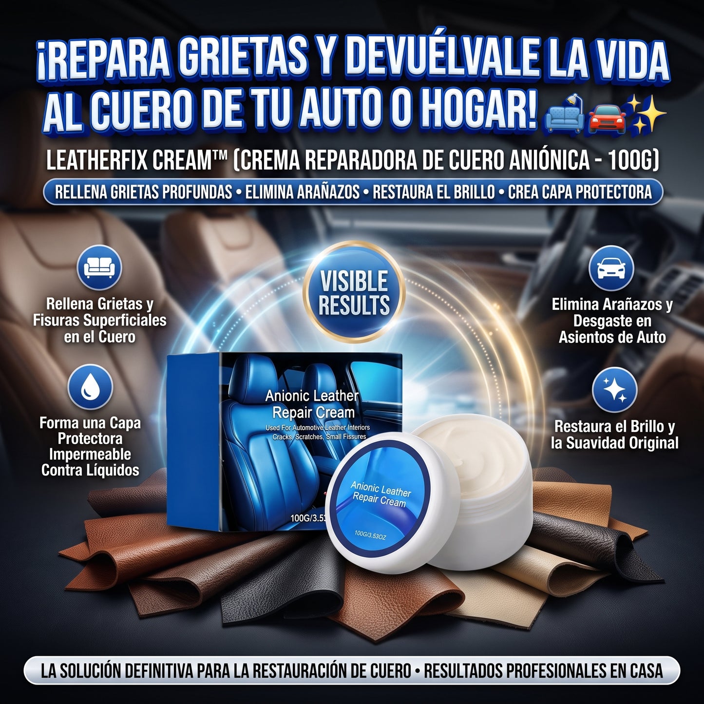LEATHERFIX™ (100g) Crema Reparadora y Restauradora de Cuero