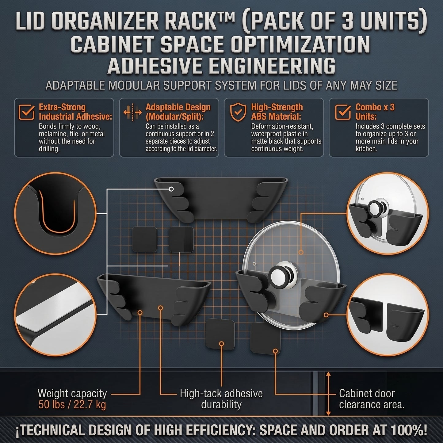 Organizer Rack™ Organizador de Tapas de cocina