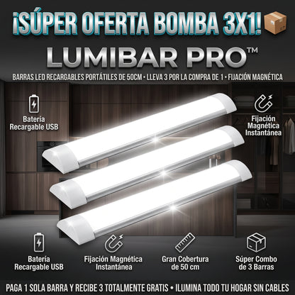 LumiBar PRO™ Lámpara Barra LED Recargable Portátil Magnética x3