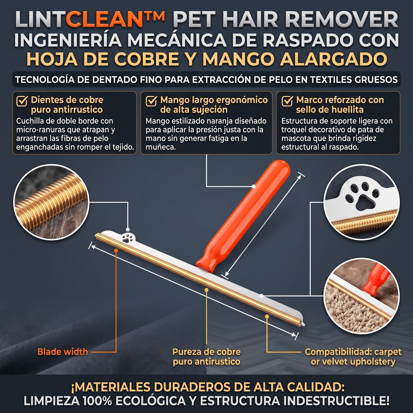 LintClean™ Removedor Rascador de Pelos de Mascotas