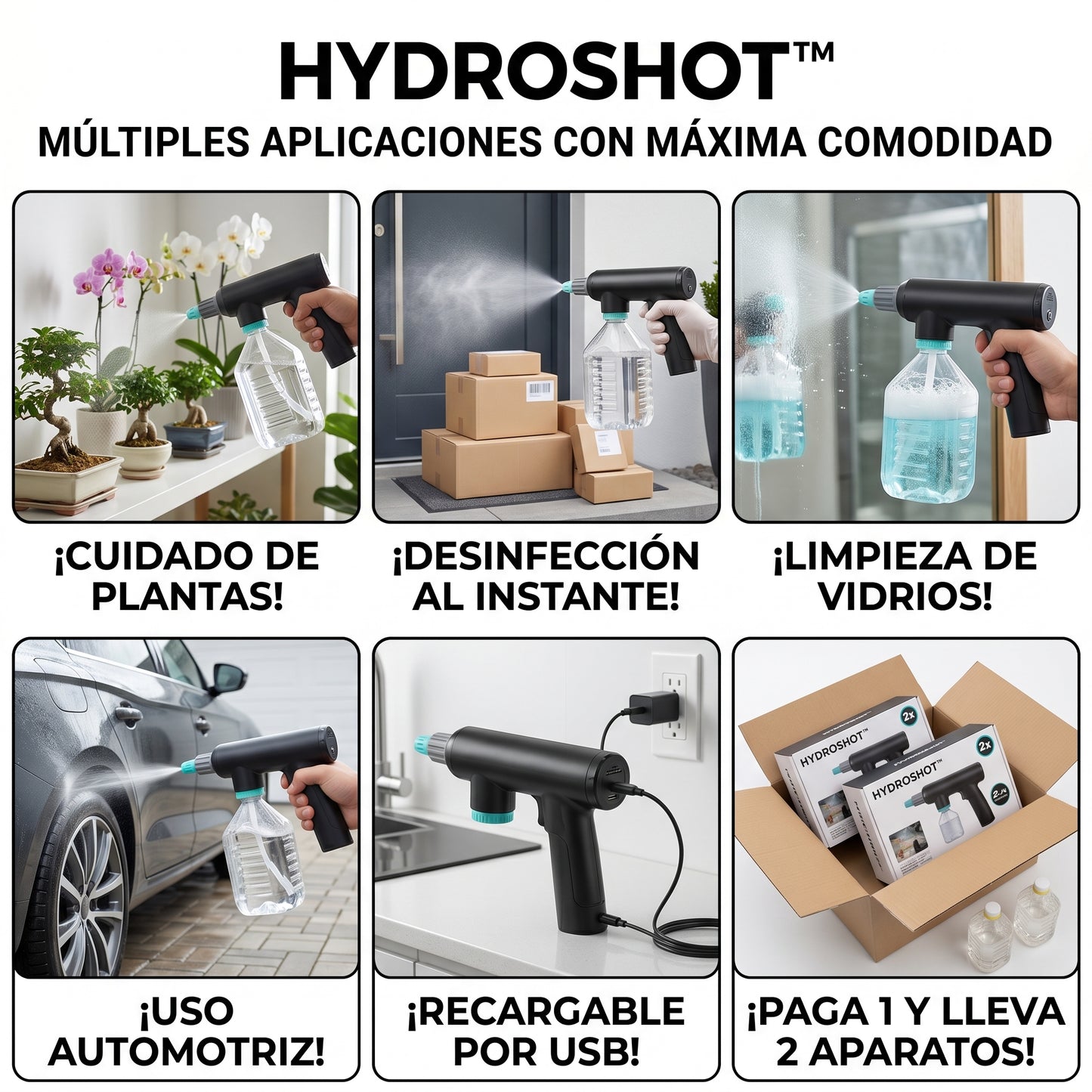 HydroShot™ Pistola Pulverizadora LLEVA 2X1