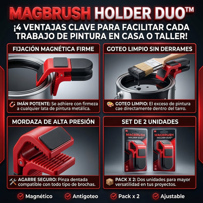 MAGBRUSH™ PAINTCLIP Clips Magnéticos Sujeta Brochas para Tarros de Pintura