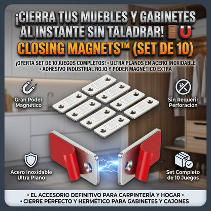Closing Magnets™ Cierres Magnéticos Puertas y Cajones X 10 Uds