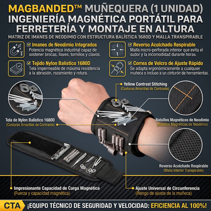 MAGBANDED™ Pulsera / Muñequera Magnética para Herramientas