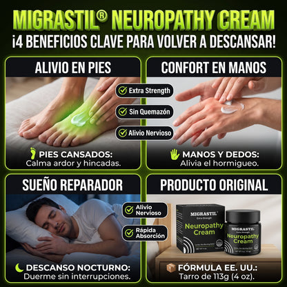 MIGRASTIL® Neuropathy Cream Alivio focalizado Contar El Dolor