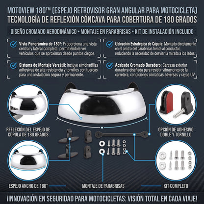 MOTOVIEW™ Espejo Retrovisor Gran Angular de 180° para Motocicleta