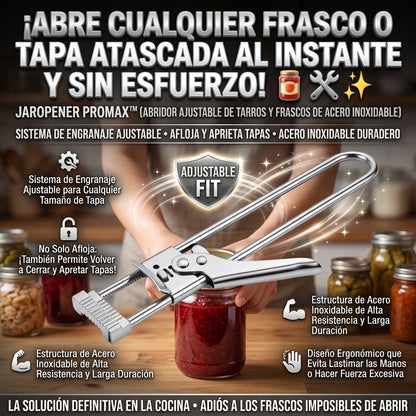 JAROPENER™ Abrefrascos y Abretapas Ajustable de Acero Inoxidable