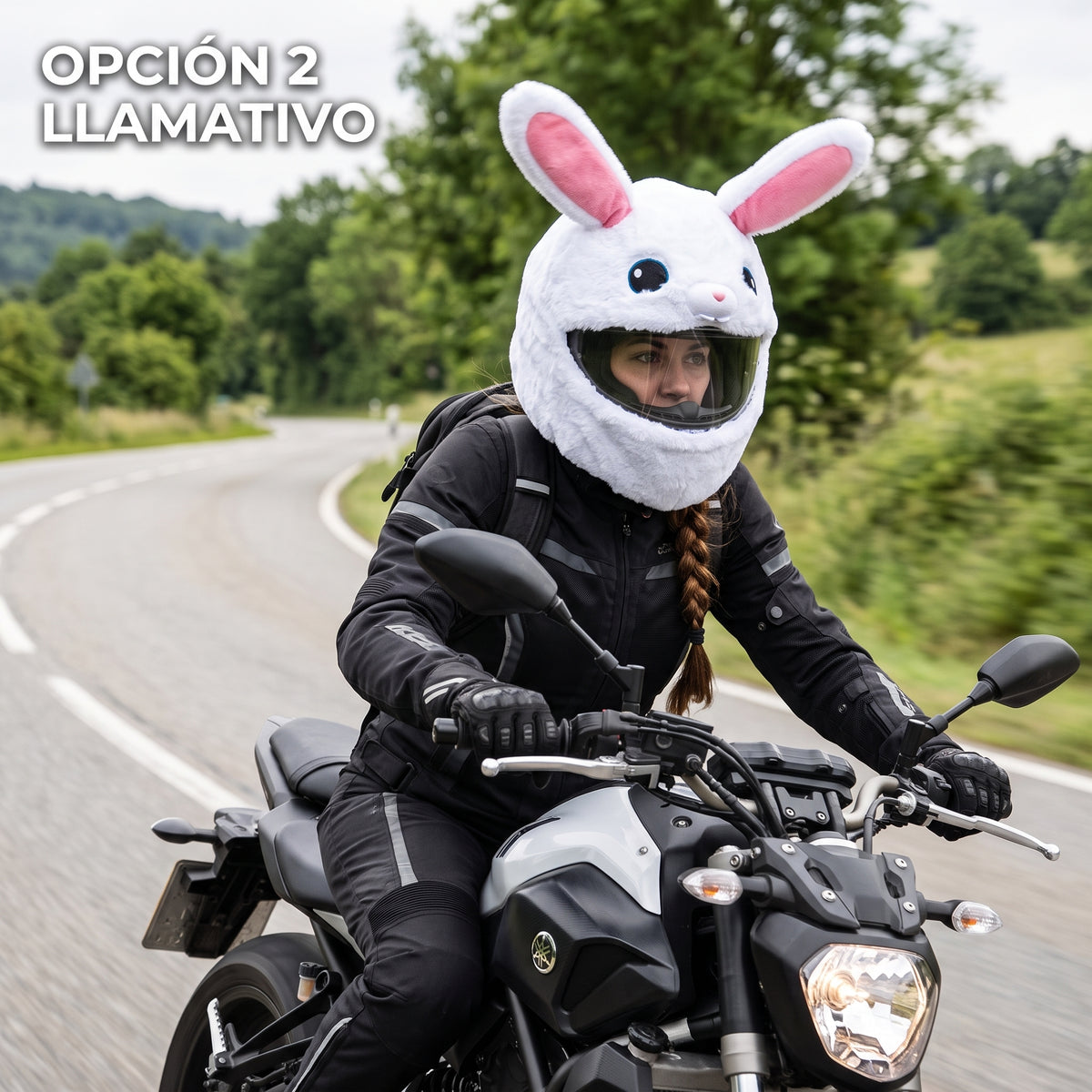 FUNNY PLUSH HELMET™ Funda de Peluche para Casco de Moto 2X1