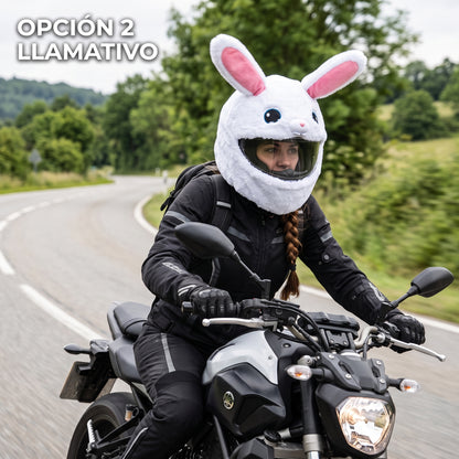 FUNNY PLUSH HELMET™ Funda de Peluche para Casco de Moto 2X1