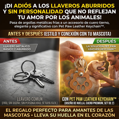 PET PAW KEYCHAIN™ Llavero Conmemorativo de Cuero para Huella de Mascota SET 2