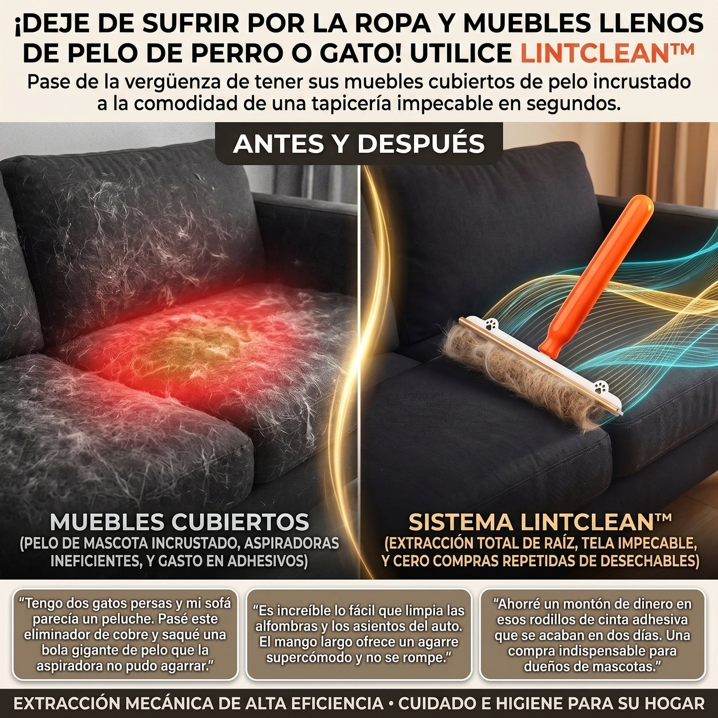 LintClean™ Removedor Rascador de Pelos de Mascotas