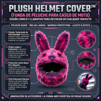FUNNY PLUSH HELMET™ Funda de Peluche para Casco de Moto 2X1