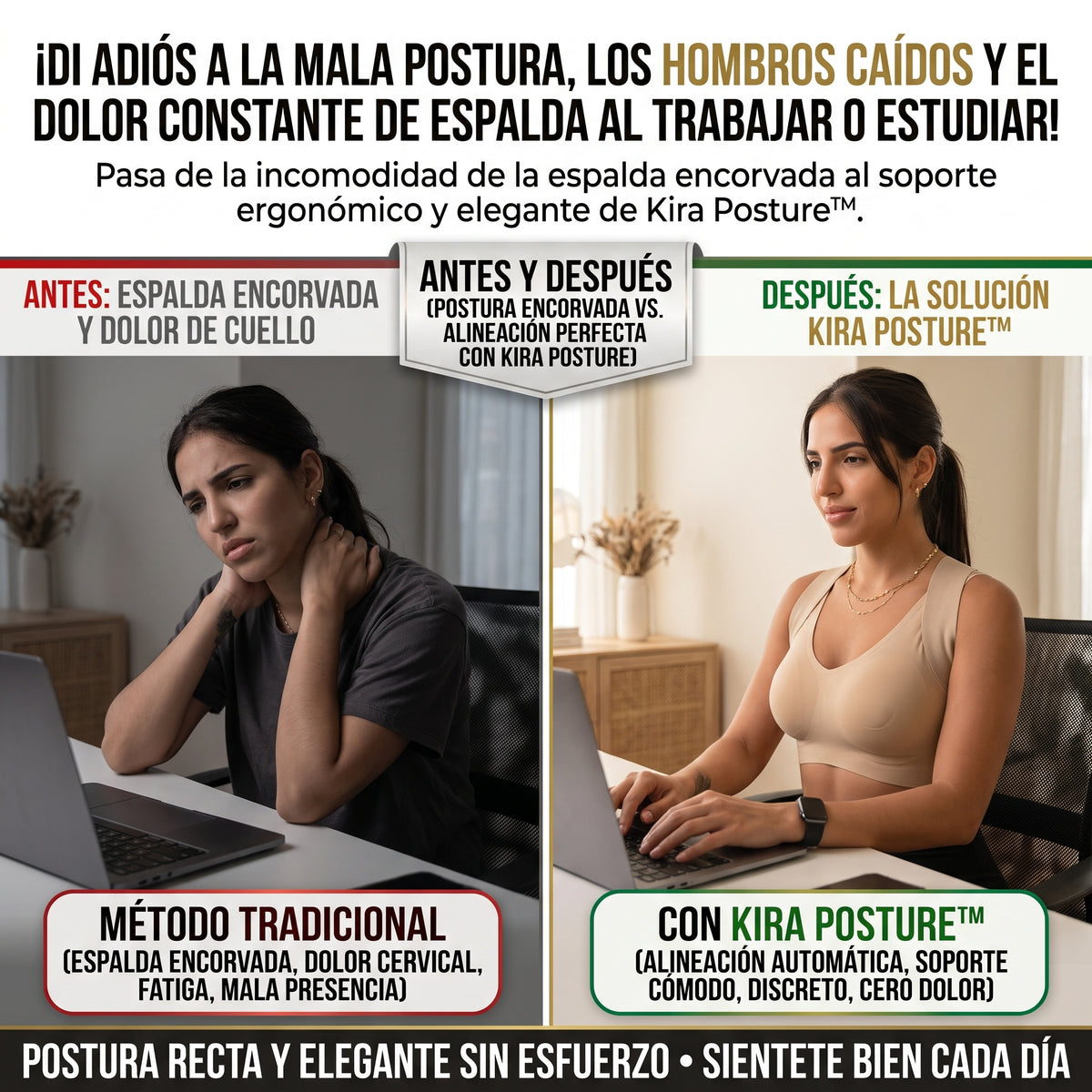 KIRA POSTURE™ Sostén y Corrector de Postura Ergonómico