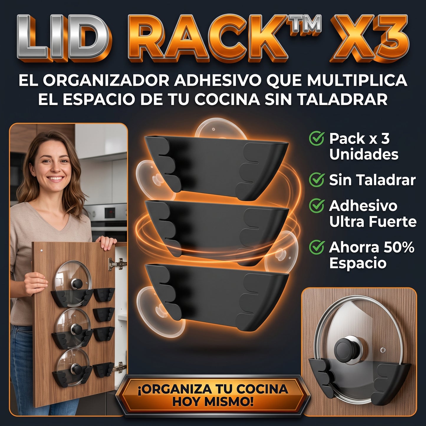 Organizer Rack™ Organizador de Tapas de cocina