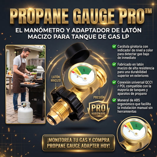PROPANE GAUGE PRO™ Manómetro Adaptador Indicador de Nivel para Tanque de Gas