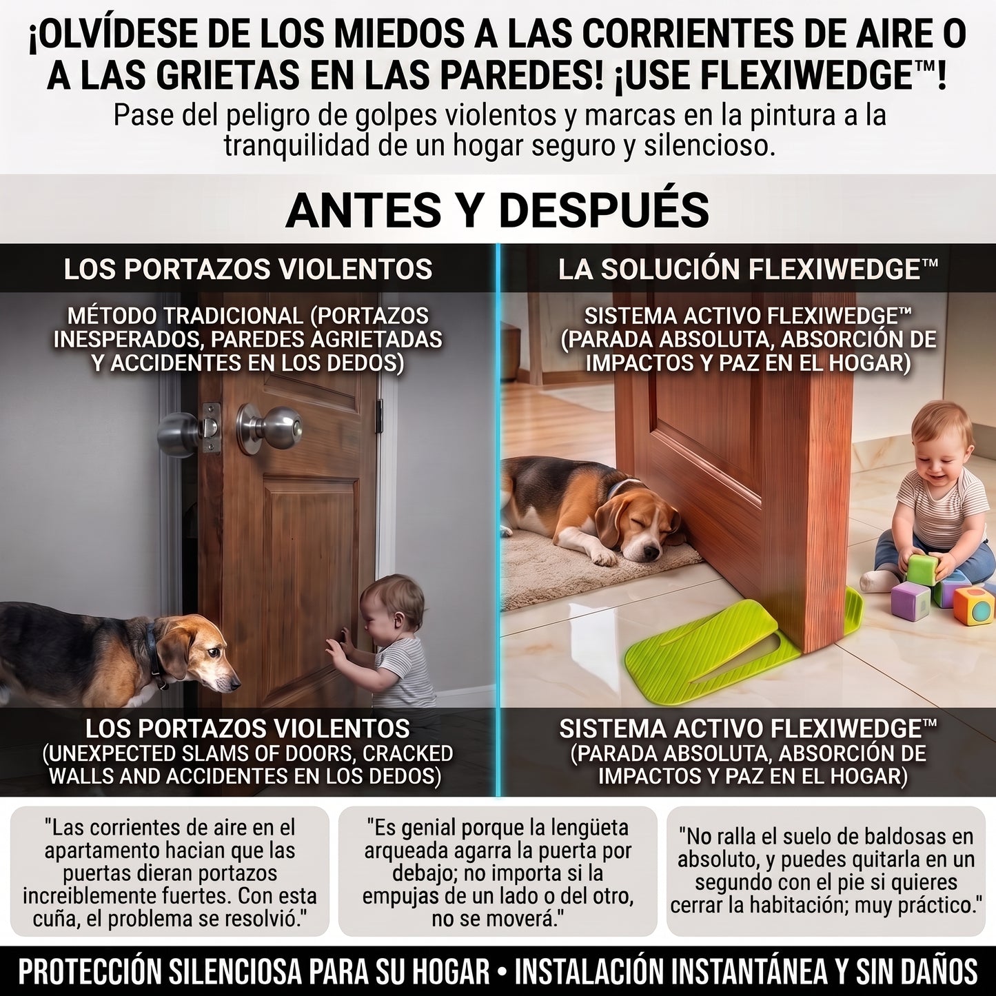 FlexiWedge™ Tope de Puerta Inteligente 2x1