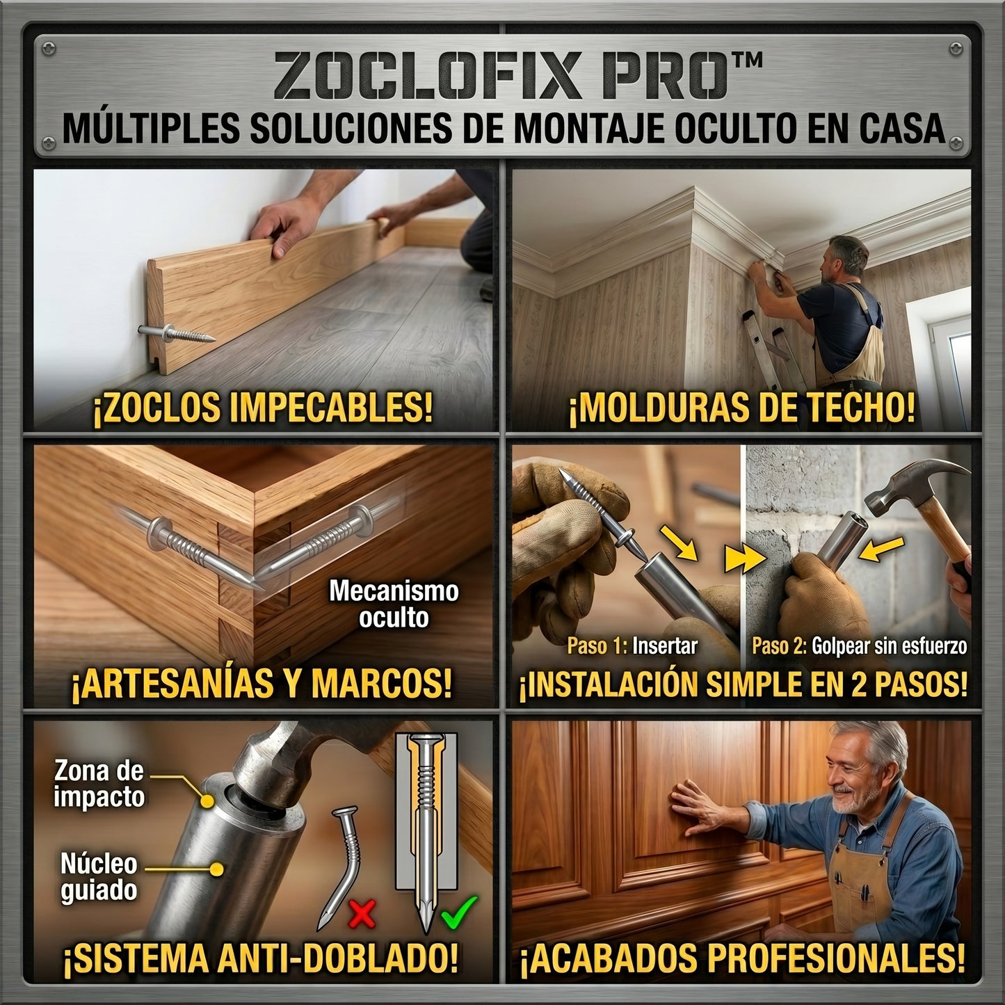 ZOCLOFIX PRO™ Clavos De Fijacion Doble x 60 unds