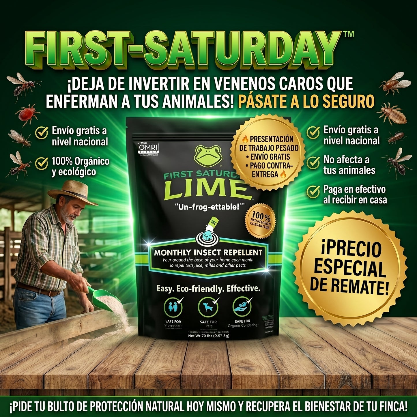 First Saturday Lime barrera de protección contra plagas