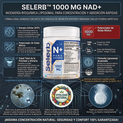 Selerb™ Liposomal NAD+ Men's Complex (1000 mg - 60 Cápsulas )
