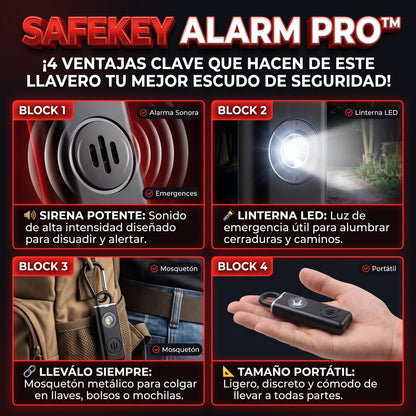 SAFEKEY ALARM™ Llavero de Alarma de Defensa Personal