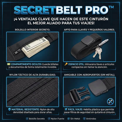 SECRETBELT™ Cinturón de Seguridad Antirrobo Oculto con Bolsillo Secreto