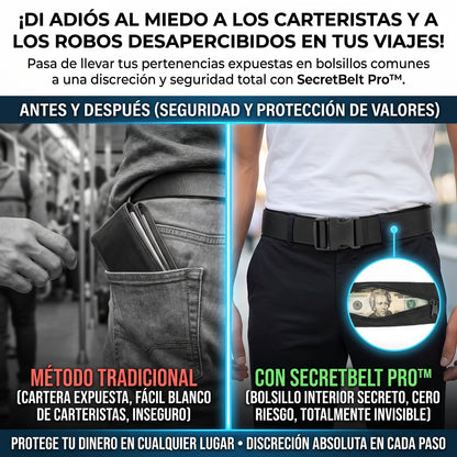 SECRETBELT™ Cinturón de Seguridad Antirrobo Oculto con Bolsillo Secreto