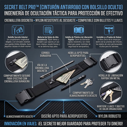 SECRETBELT™ Cinturón de Seguridad Antirrobo Oculto con Bolsillo Secreto