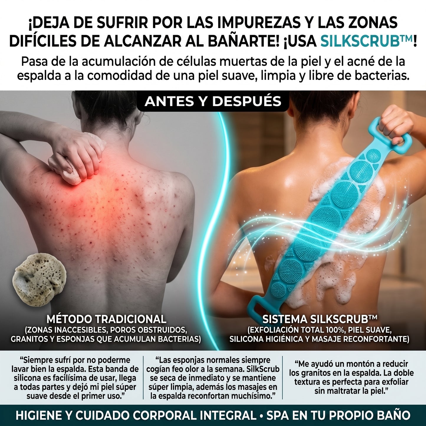 SilkScrub™ Cepillo Corporal Exfoliante de Silicona